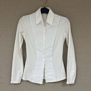 Anne Fontaine White Clodie Shirt, Size 36